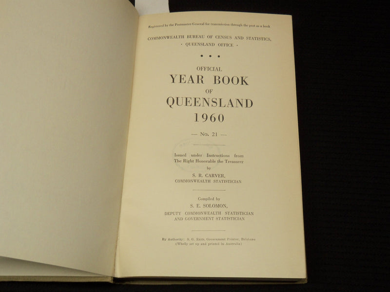 1960-1969 QUEENSLAND YEAR BOOK LOT OF 10 - GOV. STATISTICIAN BRISBANE - KD 1D