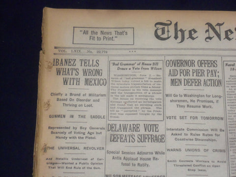 1920 JUNE 3 NEW YORK TIMES - IBANEZ TELLS WHAT'S WRONG WITH MEXICO - NT 9103