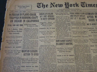 1930 JAN 20 NEW YORK TIMES - 16 DIE IN PLANE CRASH AT CALIFORNIA BEACH - NT 5662