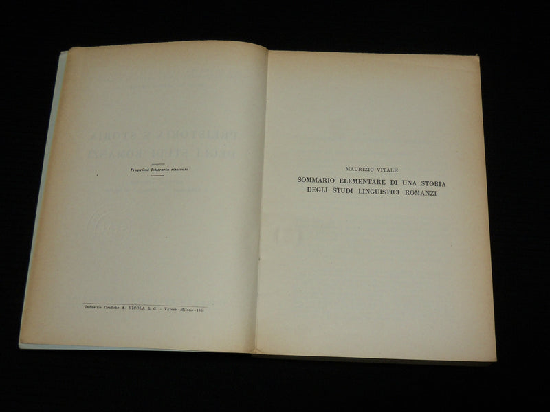 1955 PREISTORIA E STORIA DEGLI STUDI ROMANZI SOFTCOVER BOOK - ITALIAN - J 6980