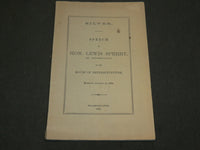1893 SPEECH OF HON. LEWIS SPERRY OF CONNECTICUT SOFTCOVER BOOK - J 6219
