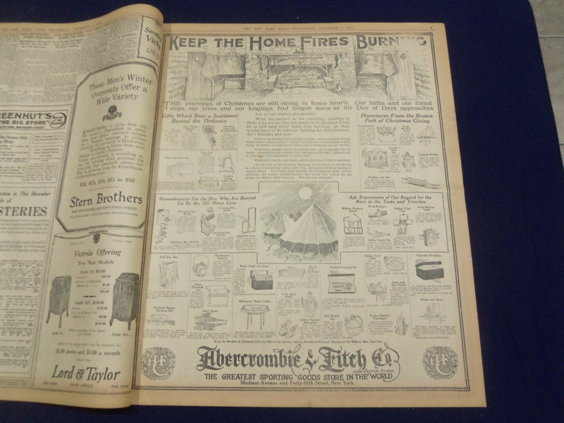 1917 DEC 5 NEW YORK TIMES - PRESIDENT CALLS FOR IMMEDIATE WAR ON AUSTRIA-NT 8252