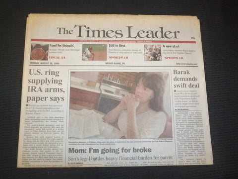 1999 AUGUST 30 WILKES-BARRE TIMES LEADER - U.S. RING SUPPLYING IRA ARMS- NP 7464