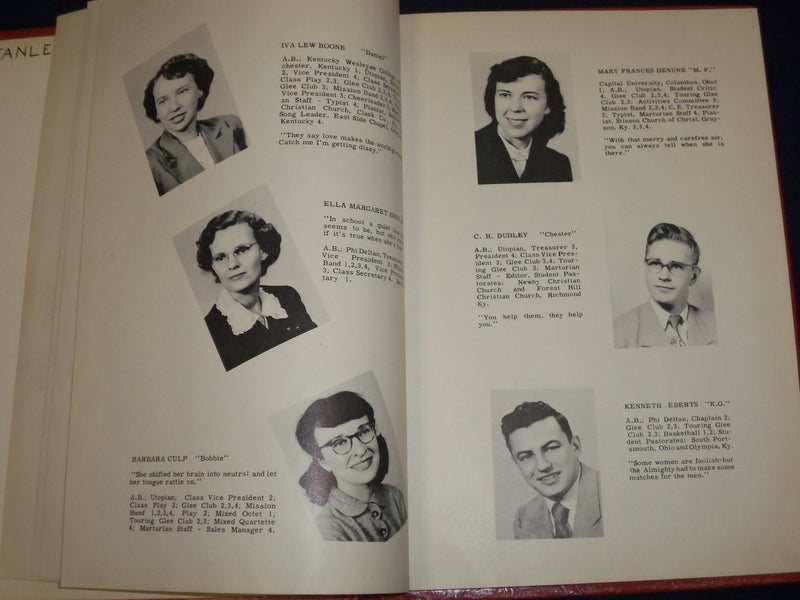 1952 MARTURIAN KENTUCKY CHRISTIAN COLLEGE YEARBOOK - GREAT PHOTOS - YB 143