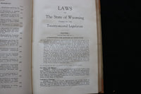 1933 SESSION LAWS OF WYOMING HARDCOVER BOOK - KD 9791