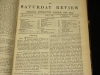 1892 JULY-DECEMBER SATURDAY REVIEW BOUND VOLUME - PUBLISHED IN LONDON - R 1116