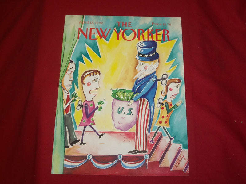 1992 APRIL 13 NEW YORKER MAGAZINE FRONT COVER ONLY - GREAT ART FOR FRAMING