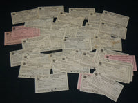 1941-1946 BROTHERHOOD RAILWAY CARMEN MECHANIC'S DUE RECEIPTS LOT OF 52 - J 5976