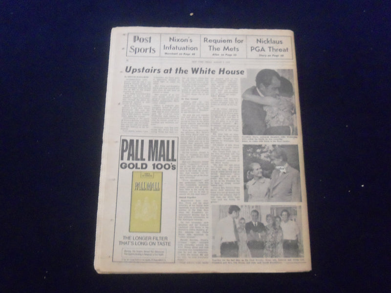 1974 AUGUST 9 NEW YORK POST NEWSPAPER - PRESIDENT NIXON RESIGNS - NP 6064