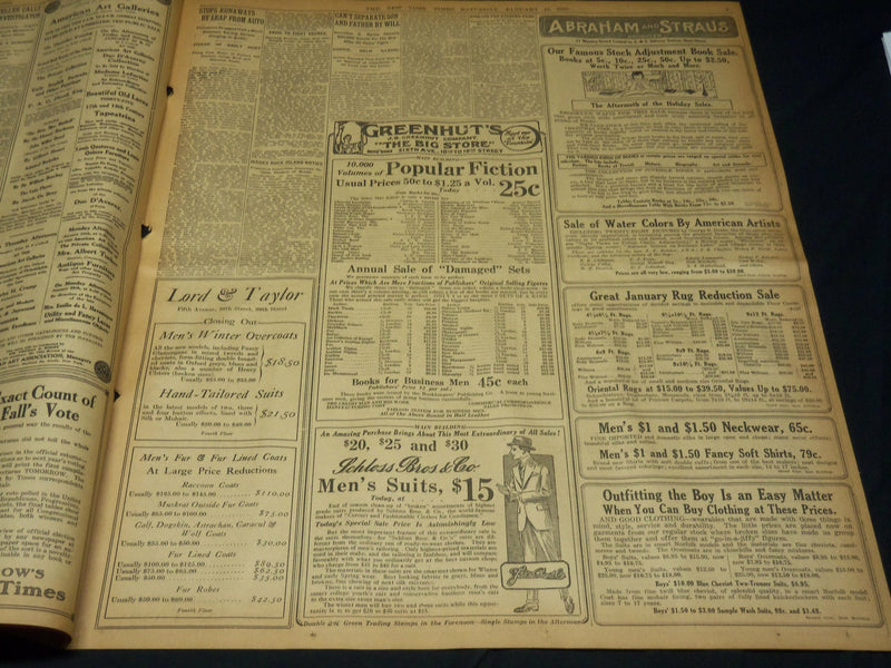 1915 JANUARY 16 NEW YORK TIMES - EARTHQUAKE TOLL NOW OVER 25,000 - NT 7824