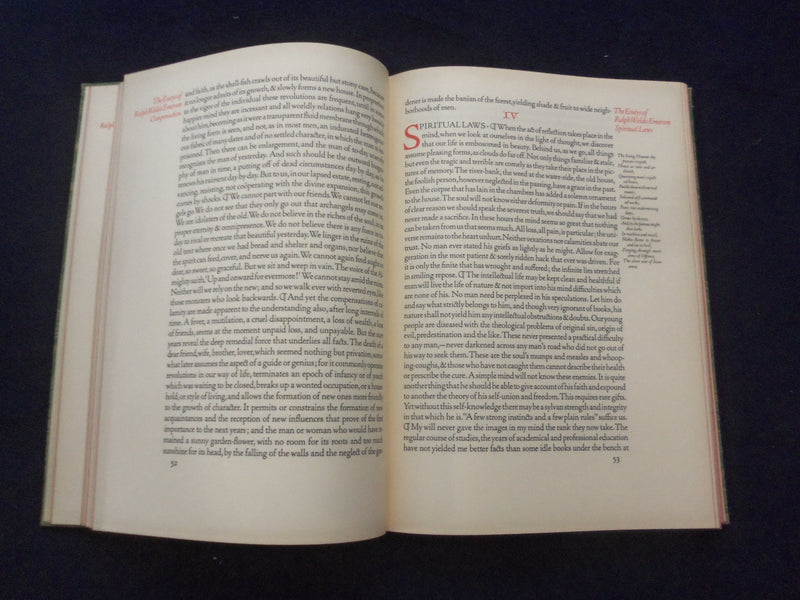 1941-44 ESSAYS OF RALPH WALDO EMERSON HARDCOVER BOOK -LIMITED ED. CLUB - KD 8310