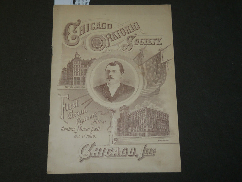 1889 OCTOBER 1 CHICAGO ORATORIO SOCIETY PROGRAM - FIRST GRAND CONCERT - J 3713