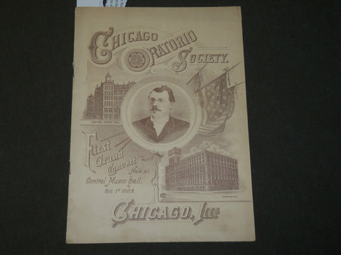 1889 OCTOBER 1 CHICAGO ORATORIO SOCIETY PROGRAM - FIRST GRAND CONCERT - J 3713