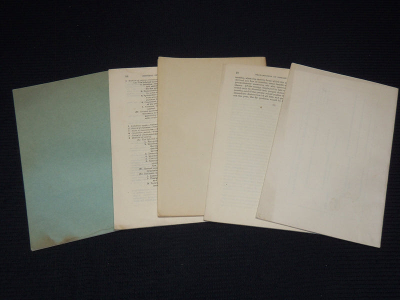 1916-1931 U. S. PUBLIC HEALTH BULLETINS LOT OF 5 - MALARIA - TYPHOID - K 2026