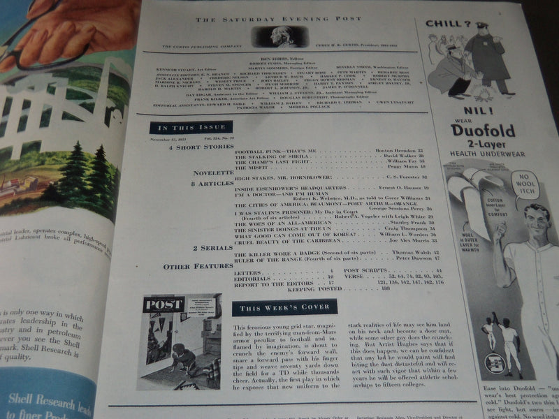 1951 NOV 17 THE SATURDAY EVENING POST MAGAZINE - ILLUSTRATED COVER - SP 1893
