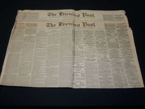 1862 MAY 24 & 30 THE EVENING POST NEWSPAPER LOT OF 2 - CIVIL WAR - NP 4942