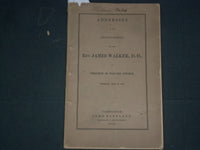 1853 MAY 24 REV. JAMES WALKER HARVARD PRESIDENT INAUGURATION ADDRESS - J 4382