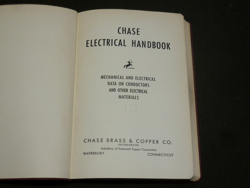 1941 CHASE ELECTRICAL HANDBOOK - MECHANICAL & ELECTRICAL DATA - KD 6097