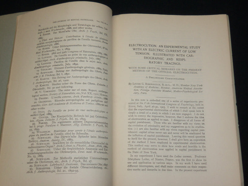 1905-1907 THE JOURNAL OF MENTAL PATHOLOGY MAGAZINE LOT OF 7 - WR 572K