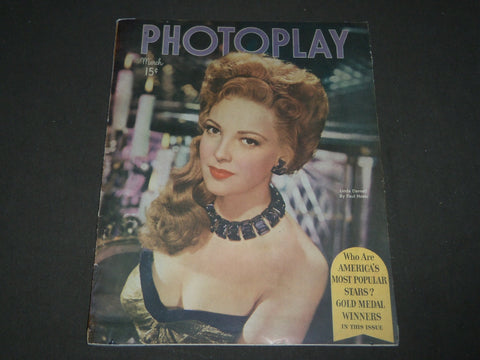 1948 MARCH PHOTOPLAY MOVIE MAGAZINE - LINDA DARNELL COVER - NICE ADS - M 124