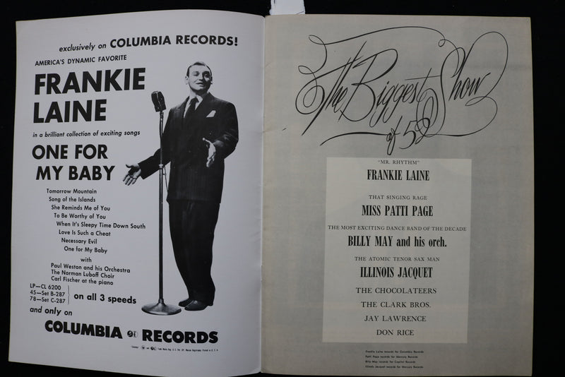 1952 THE BIGGEST SHOW OF '52 PROGRAM - PATTI PAGE - K 2265