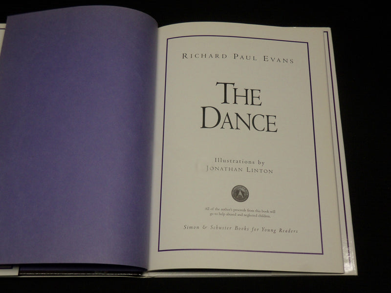 1999 THE DANCE HARDCOVER BOOK BY RICHARD PAUL EVANS - JONATHAN LINTON - R 723D