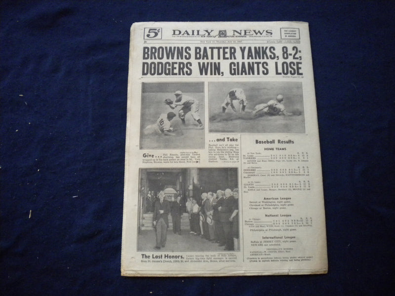1947 JULY 24 NEW YORK DAILY NEWS NEWSPAPER -MARTIN CLEARED BY WALLANDER- NP 5985