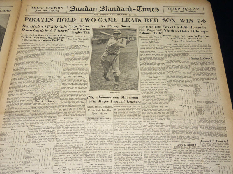 1938 SEPT 25 NEW BEDFORD STANDARD TIMES NEWSPAPER - TRAFFIC TO STORM - NT 8913