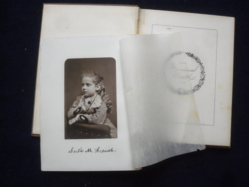1878 GERTIE FRENCH MEMORIAL WREATH HARDCOVER BOOK - K 210