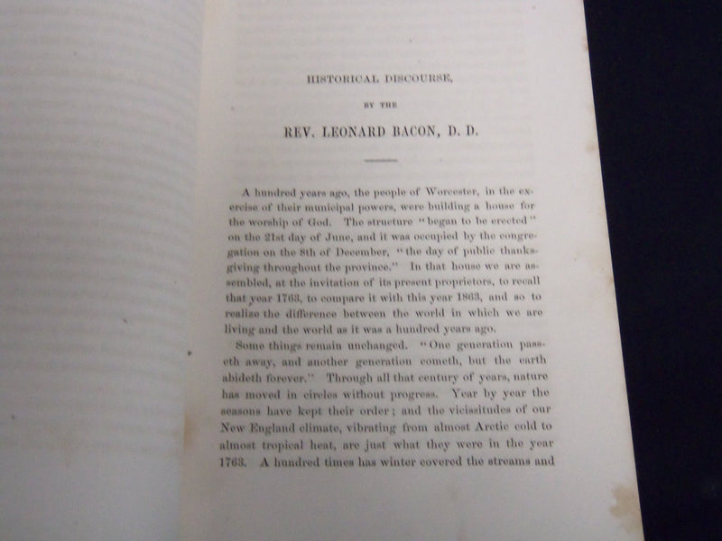 1863 HISTORICAL DISCOURSE OLD SOUTH MEETING HOUSE BY BACON & BARTON - J 8812