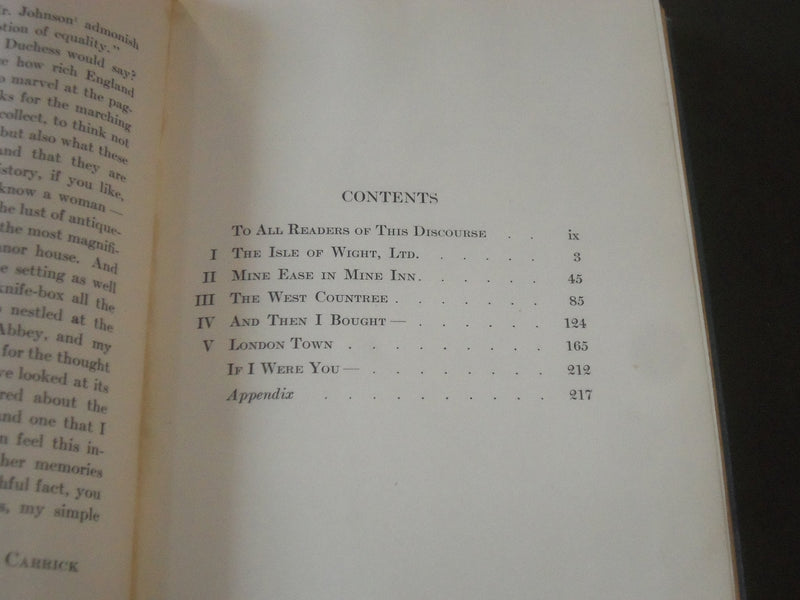 1926 COLLECTOR'S LUCK IN ENGLAND BOOK BY ALICE VAN LEER CARRICK - KD 4642