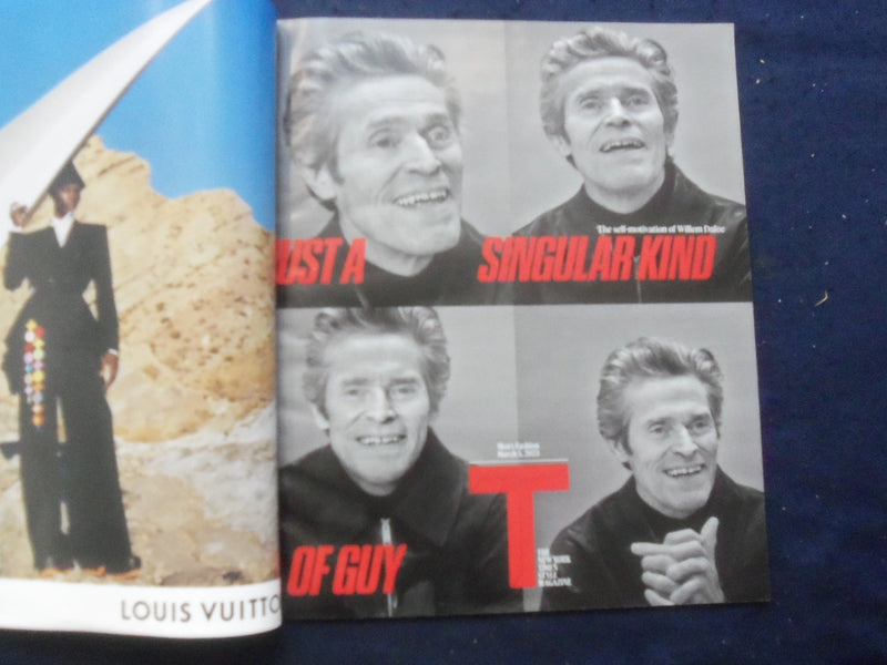 2023 MARCH 5 NEW YORK TIMES STYLE MAGAZINE-WILLIAM DAFOE-MEN'S FASHION- SP 4781W