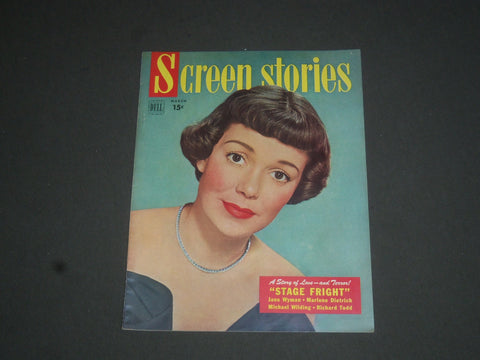 1950 MARCH SCREEN STORIES MAGAZINE - JANE WYMAN COVER - SP 7506