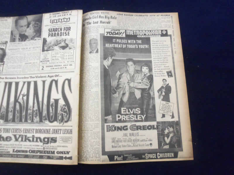 1958 JULY 2 BOSTON DAILY RECORD NEWSPAPER - GOLDFINE BALK AT QUIZ LOOMS- NP 6345