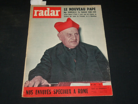 1958 OCTOBER 31 RADAR FRENCH MAGAZINE - LE NOUVEAU PAPE - ST 531J