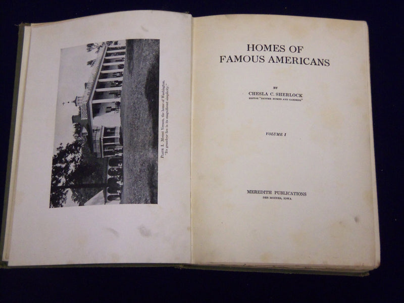 1926 HOMES OF FAMOUS AMERICANS BY CHESLA SHERLOCK VOLUME NO. 1 - KD 2655