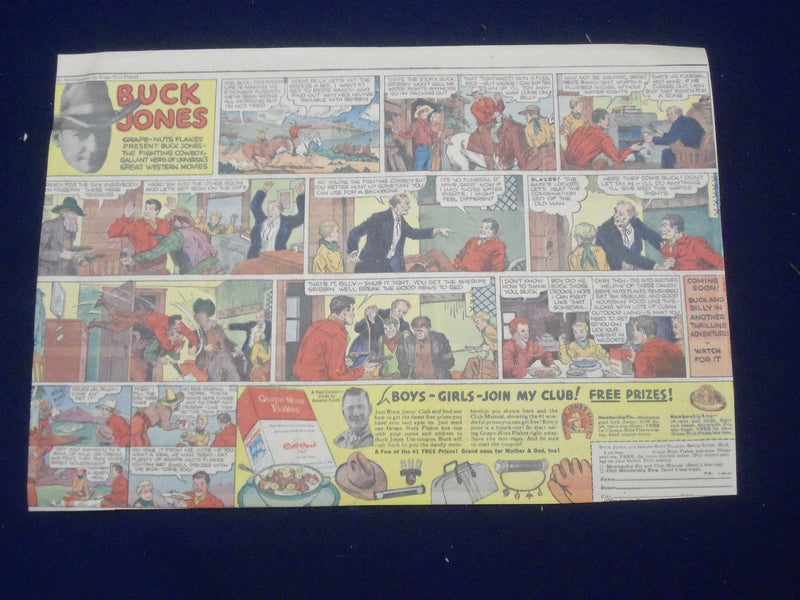 1937 BUCK JONES COLOR COMICS ADS - LOT OF 3 - NP 5257