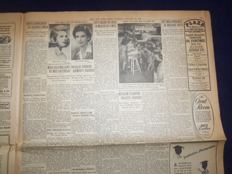 1945 JAN 16 NEW YORK TIMES - CARRIER PLANES BOMB 3 PORTS ON CHINA COAST- NP 6654