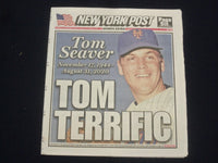 2020 SEPTEMBER 3 NEW YORK POST NEWSPAPER - TOM SEAVER DIED 1944-2020