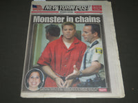 2003 APRIL 22 NEW YORK POST NEWSPAPER - MONSTER IN CHAINS - NP 2560
