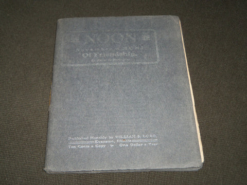 1901 NOVEMBER NOON MAGAZINE VOLUME 2 - PUBLISHED BY WILLIAM S. LORD - J 2829