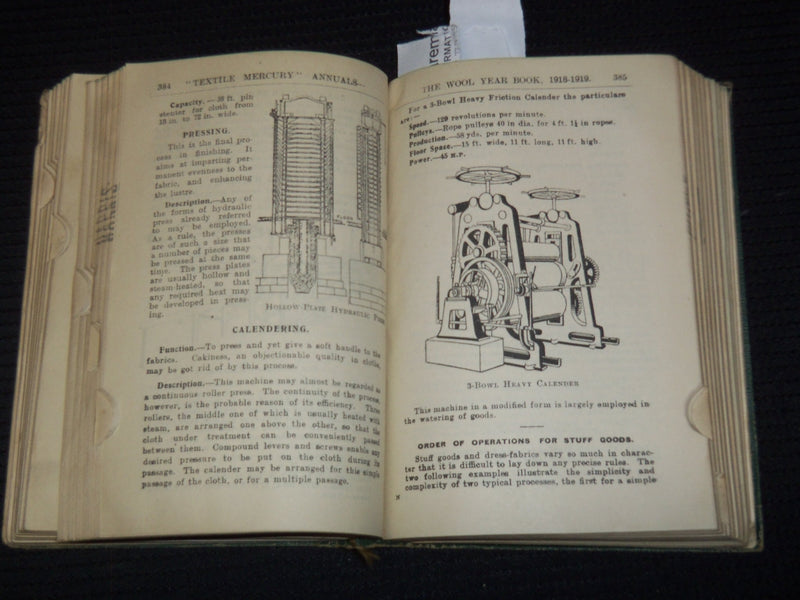 1918-1919 THE WOOL YEAR BOOK - H. HAIGH & CO - BRADFORD, ENGLAND - KD 5662B