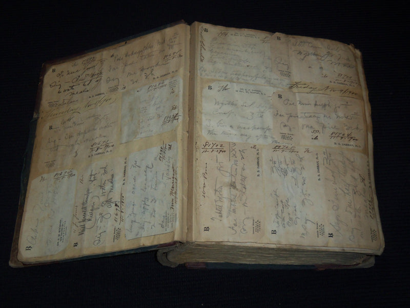 1900-1901 PHARMACIST'S PRESCRIPTIONS SCRAPBOOK FROM DOCTORS - R. I. - KD 5403O