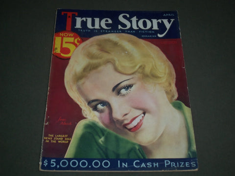 1933 APRIL TRUE STORY MAGAZINE - JOAN MARSH COVER - CLARK GABLE - SP 8083