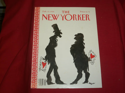 1988 FEBRUARY 15 NEW YORKER MAGAZINE FRONT COVER ONLY - GREAT ART FOR FRAMING