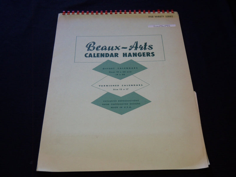 1958 BEAUX-ART HANGERS CALENDAR SALESMAN SAMPLE SHEETS BOOK - C 13