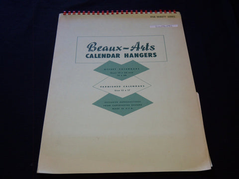 1958 BEAUX-ART HANGERS CALENDAR SALESMAN SAMPLE SHEETS BOOK - C 13