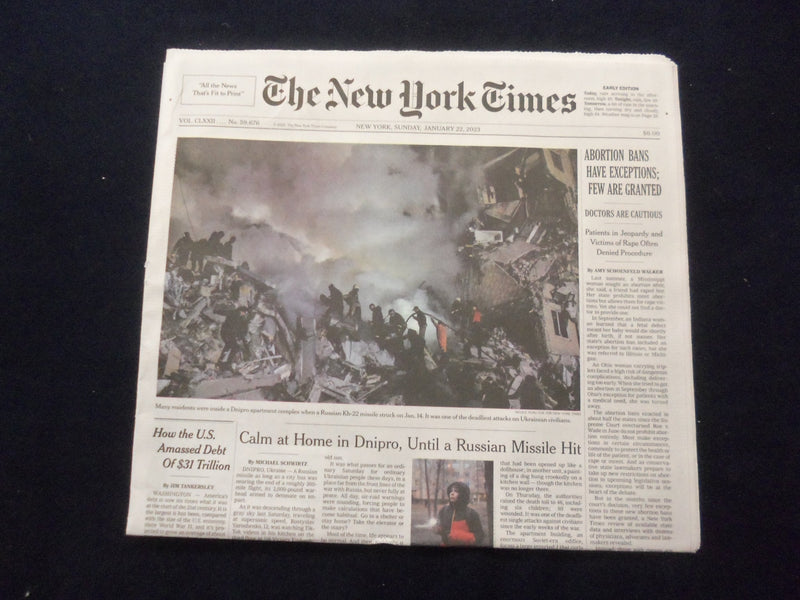 2023 JAN 22 NEW YORK TIMES - ABORTION BANS HAVE EXCEPTIONS; FEW ARE GRANTED