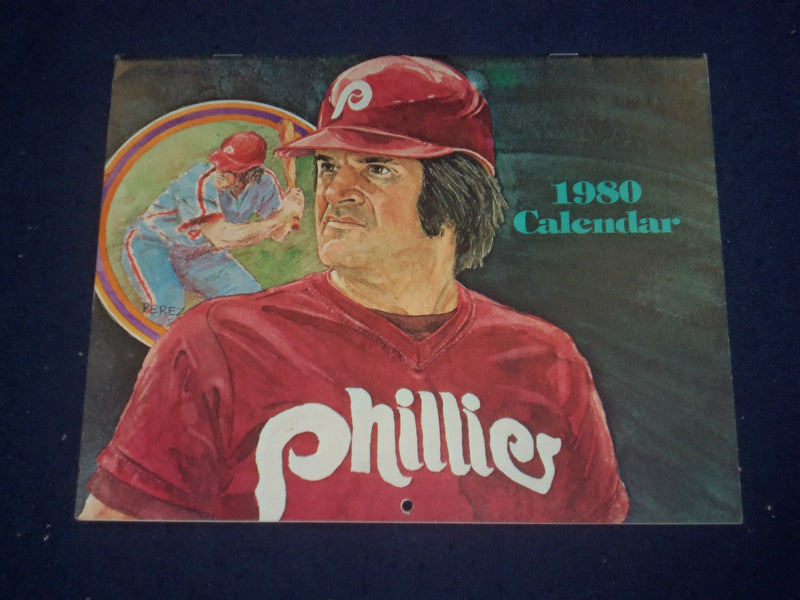 1980 PHILADELPHIA PHILLIES CALENDAR - PETE ROSE ILLUSTRATION ON COVER - ST 6808