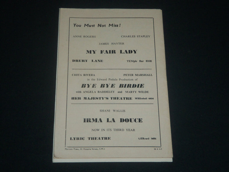 1960 FEBRUARY 11 FINGS AIN'T WOT THEY USED T'BE GARRICK PROGRAM - J 4285